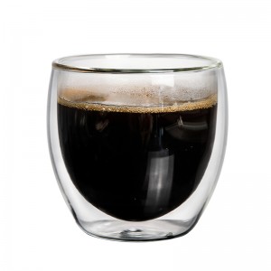Sanzo Handmade chịu nhiệt Borosilicate Glass Clear Double Wall Coffee Glass Cup Cup Cup Coffee Cup 350ml